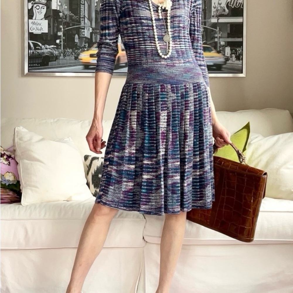 Elegant Multicolor Knit Dress